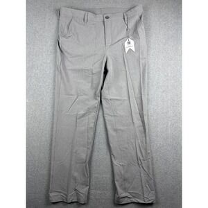 1764 Signature Wilkes Dress Pants Mens 38x30 Gray Stretch Straight Casual Office